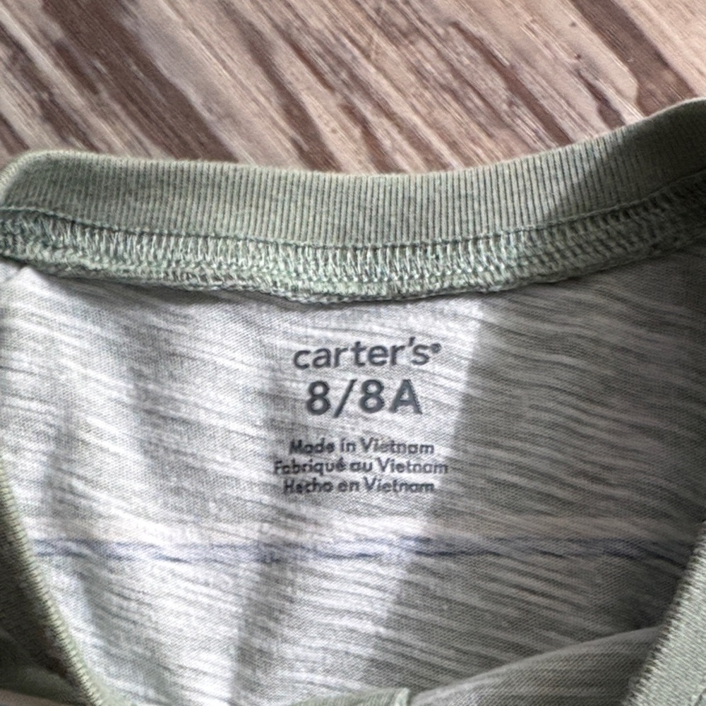 Carter's Green Striped Long Sleeve Tee - Picture 2 of 5